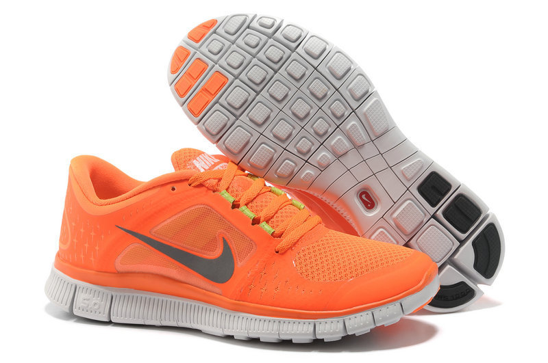 Hot Nike Free5.0 Women Shoes Gray/Orangered